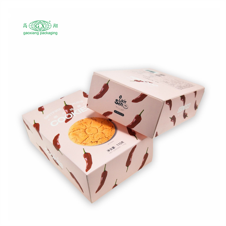 Borong reka bentuk logo tersuai kacang & biji kotak kertas makanan biskut kotak kertas pembungkusan