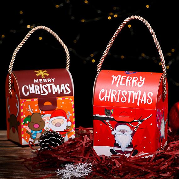 Beg tangan lipat hadiah krismas kreatif borong beg kertas epal krismas