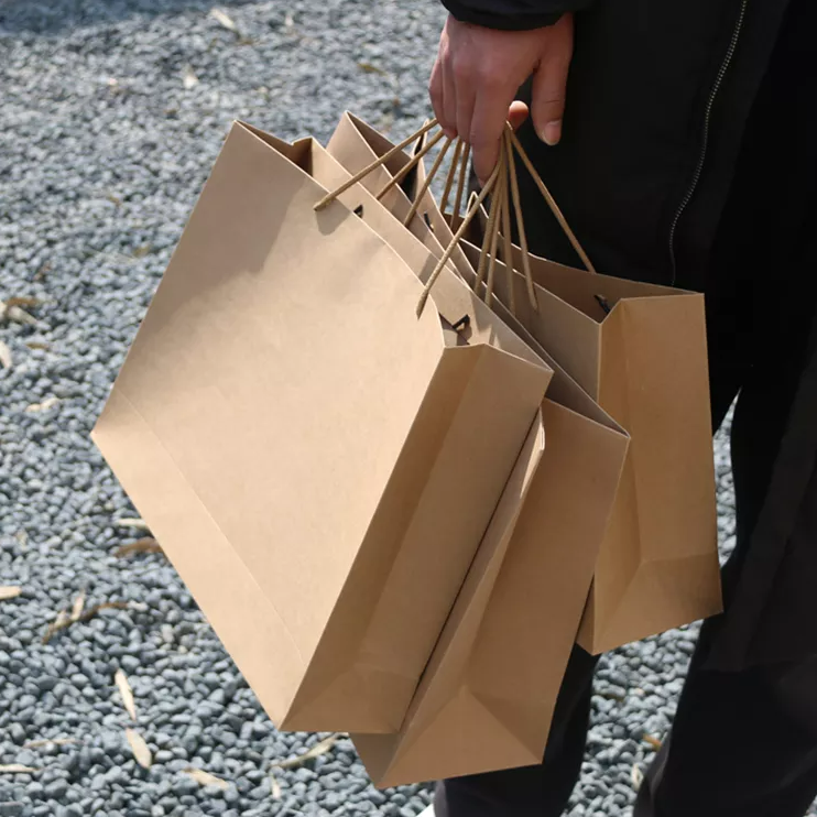 Beg kertas tote cetakan tersuai membeli-belah pembungkusan beg kertas hadiah