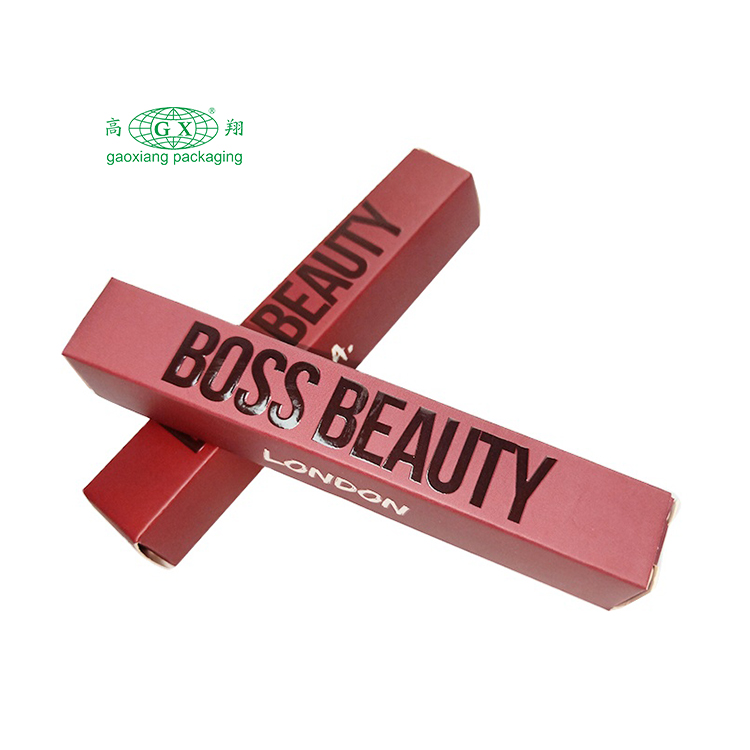 Borong kotak kertas pembungkusan tiub lipgloss mewah berkualiti tinggi dengan tersuai